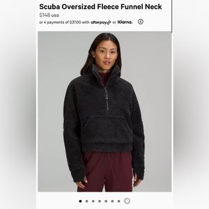 scuba oversized fleece funnel neck SIZE M/L